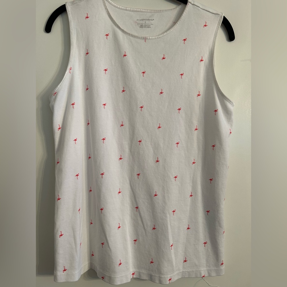 Flamingo print cotton tank